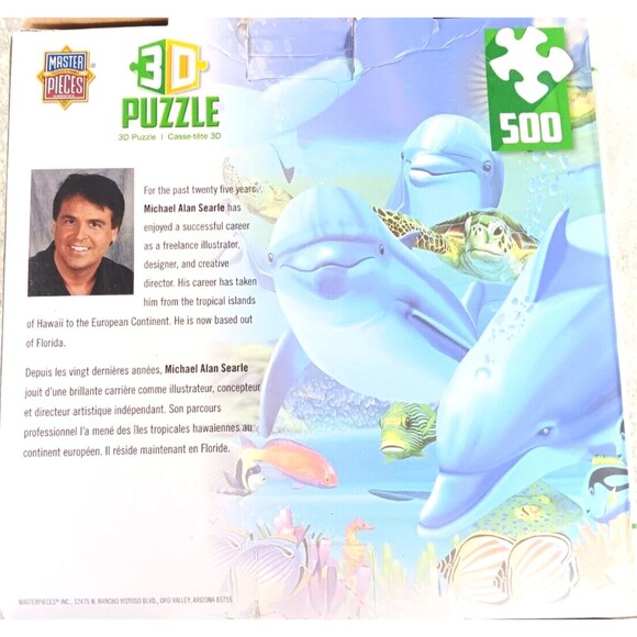 Along The Reef 500 Piece 3D Jigsaw Puzzle Michael Alan Searle by Master Pieces - Picture 3 of 4